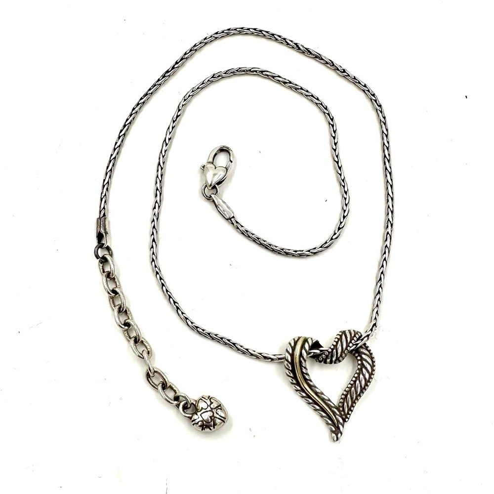 Brighton Callie Two Tone Heart Slide Pendant Necklace